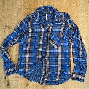 Super Soft Free People Flannel Joplin Button Down